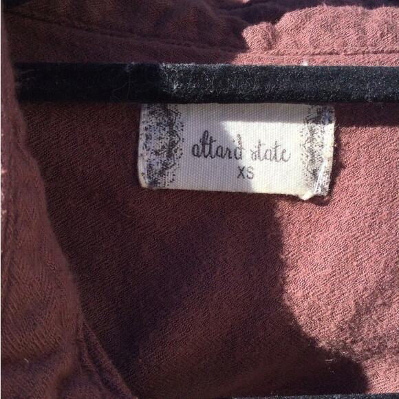 Altar'd State button up shirt womens XS mauve pink oversized western boho fall - Picture 7 of 12